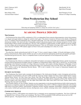 2020-2021 Academic Profile