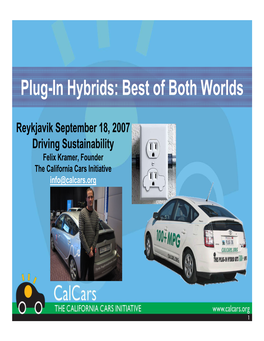 Plug-In Hybrids: Best of Both Worlds