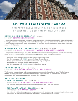 Chapa's Legislative Agenda