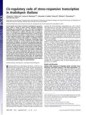 Cis-Regulatory Code of Stress-Responsive Transcription in Arabidopsis Thaliana