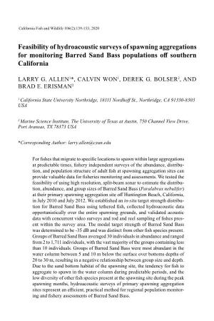 California Fish and Wildlife Journal, Volume 106, Issue 2