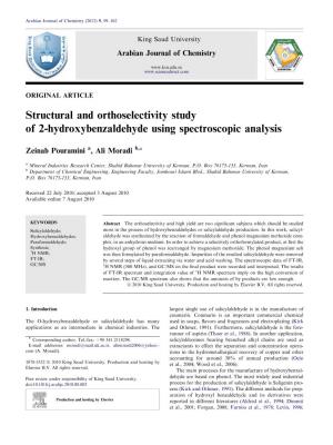 Structural and Orthoselectivity Study of 2-Hydroxybenzaldehyde Using Spectroscopic Analysis