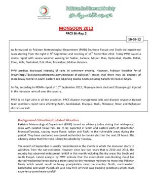 MONSOON 2012 PRCS Sit-Rep 2