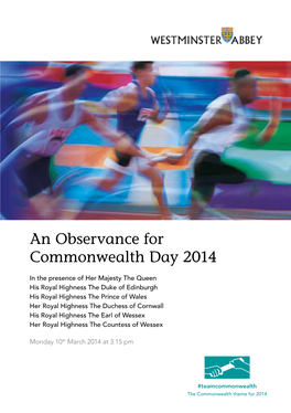 An Observance for Commonwealth Day 2014