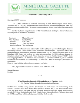 President's Letter