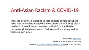 Anti-Asian Racism & COVID-19