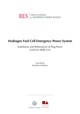 Hydrogen Fuel Cell Emergency Power System