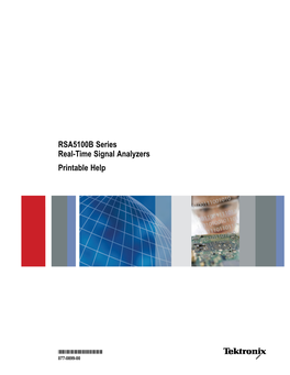 RSA5100B Series Real-Time Signal Analyzers Printable Help