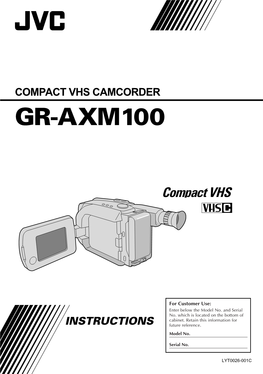 Gr-Axm100 Compact Vhs Camcorder Instructions