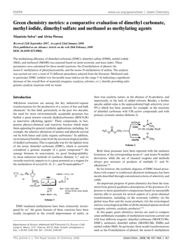 A Comparative Evaluation of Dimethyl Carbonate, Methyl Iodide, Dimethyl Sulfate and Methanol As Methylating Agents