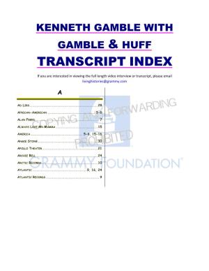 Transcript Index