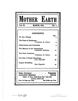 Mother Earth. It Will Surely Prove Interesting Reading