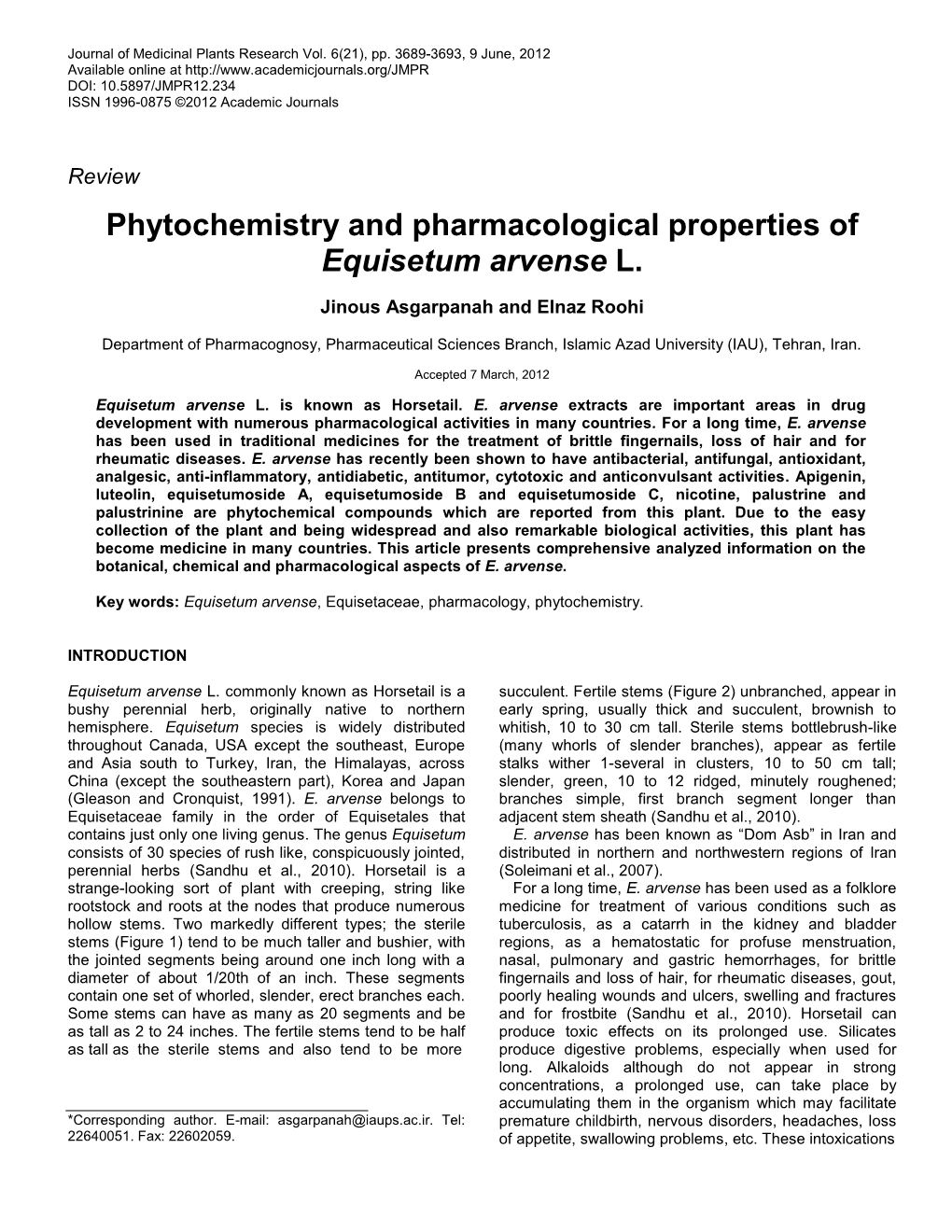 Chemistry, Pharmacology and Medicinal Properties of Heracleum Persicum Desf