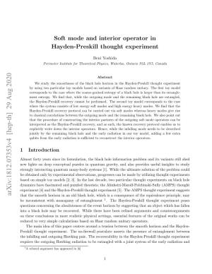 Soft Mode and Interior Operator in Hayden-Preskill Thought Experiment