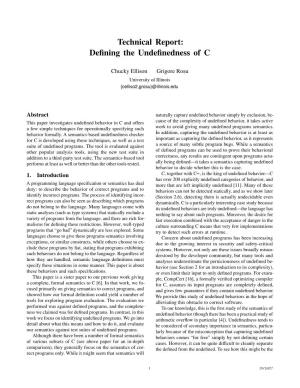 Defining the Undefinedness of C