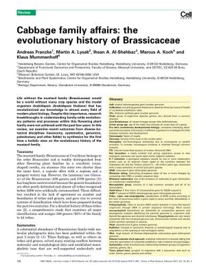 Cabbage Family Affairs: the Evolutionary History of Brassicaceae