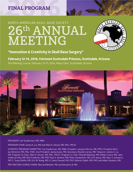 26Th ANNUAL MEETING “Innovation & Creativity in Skull Base Surgery”