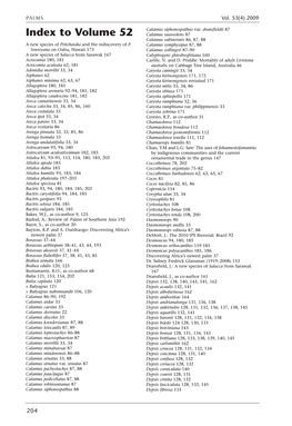 Index to Volume 52 Calamus Suaveolens 87 Calamus Subinermis 86, 87, 88 a New Species of Pritchardia and the Rediscovery of P