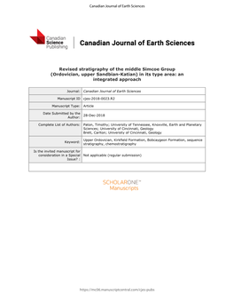 Ordovician, Upper Sandbian-Katian) in Its Type Area: an Integrated Approach