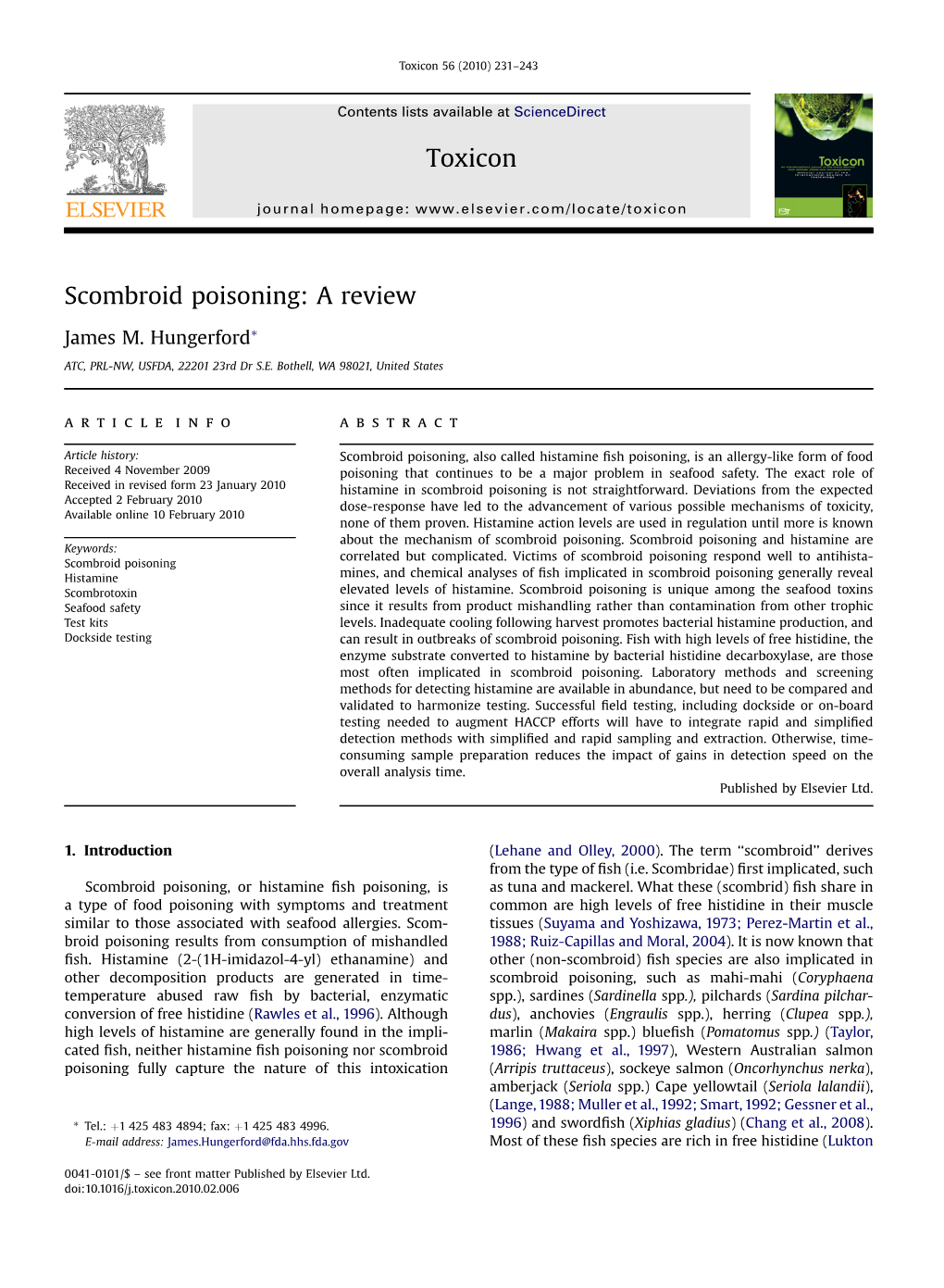 Scombroid Poisoning: a Review