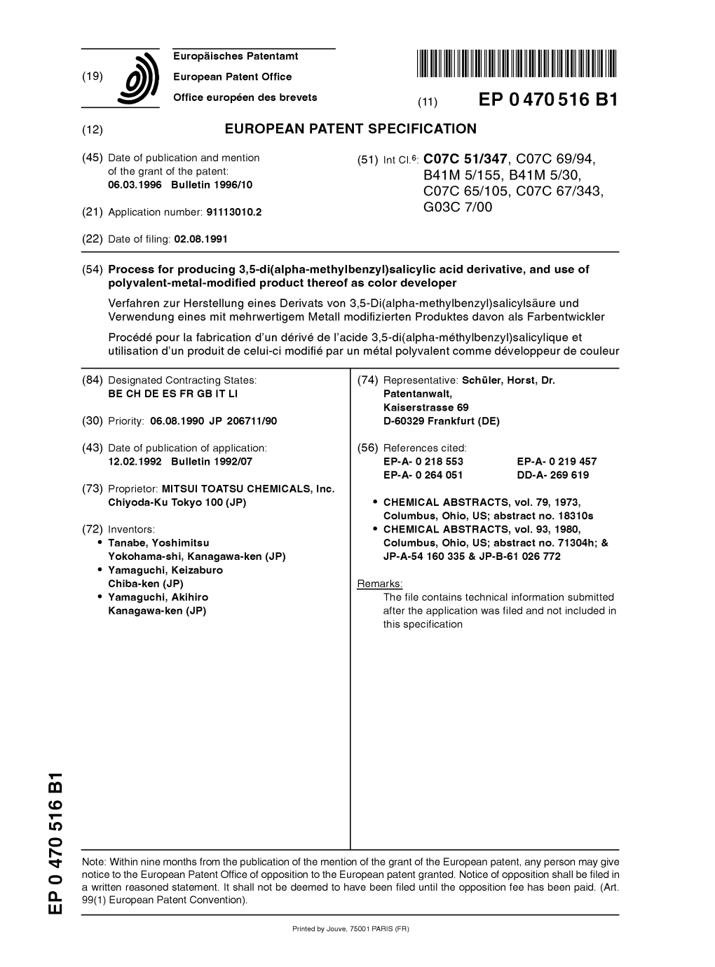 Salicylic Acid Derivative, and Use of Polyvalent-Metal-Modified Product