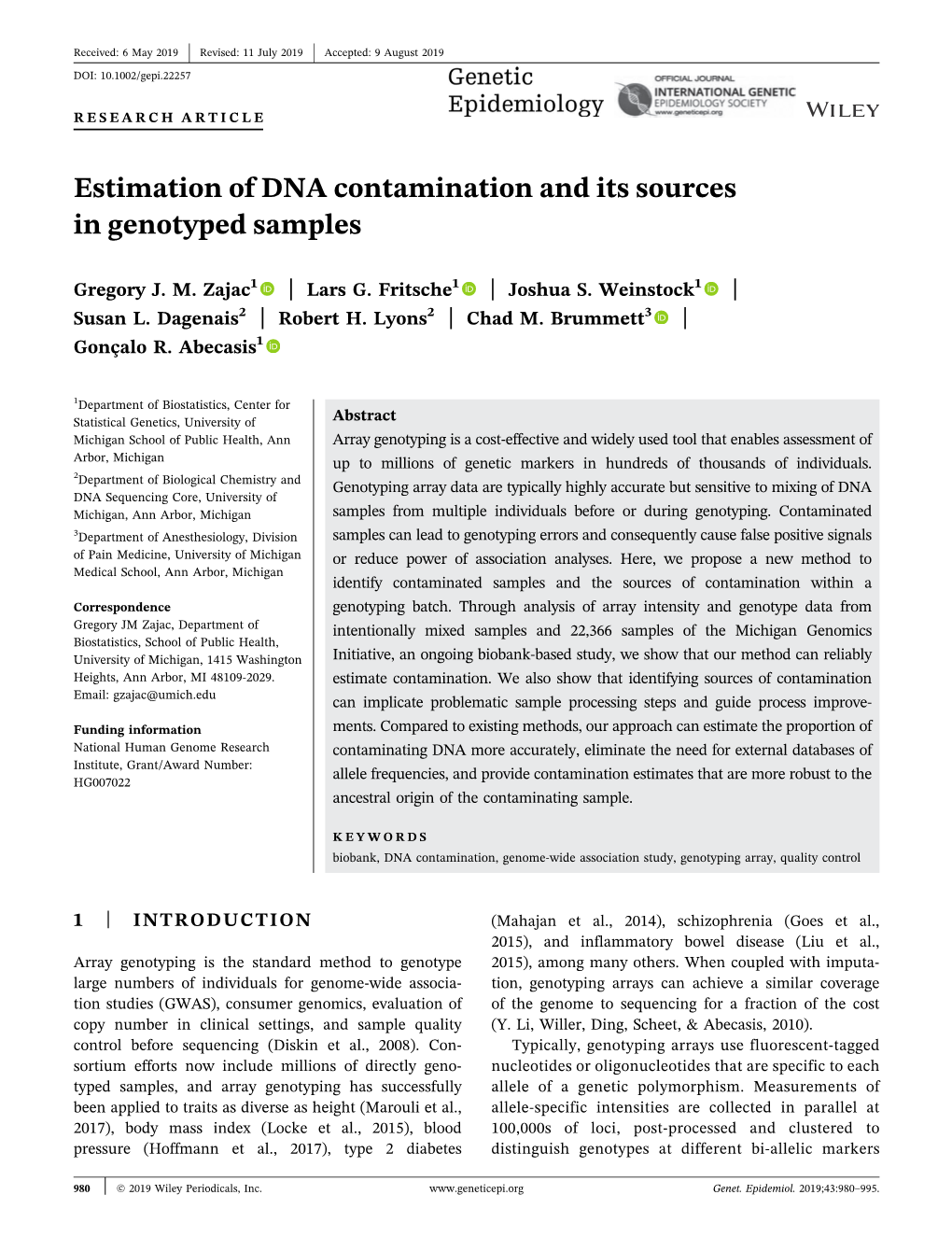 Genetic Epidemiology, ⎪ Σ ⎪ 34 – ⎪ ⎛ ⎞ (8), 816 834