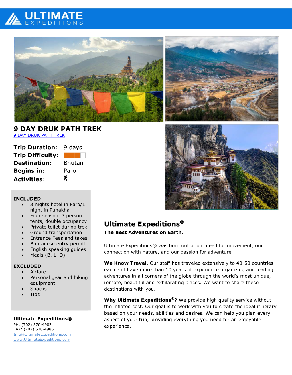 9 DAY DRUK PATH TREK Ultimate Expeditions®