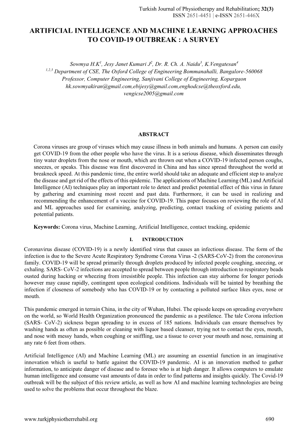 Artificial Intelligence and Machine Learning Approaches to Covid-19 Outbreak : a Survey