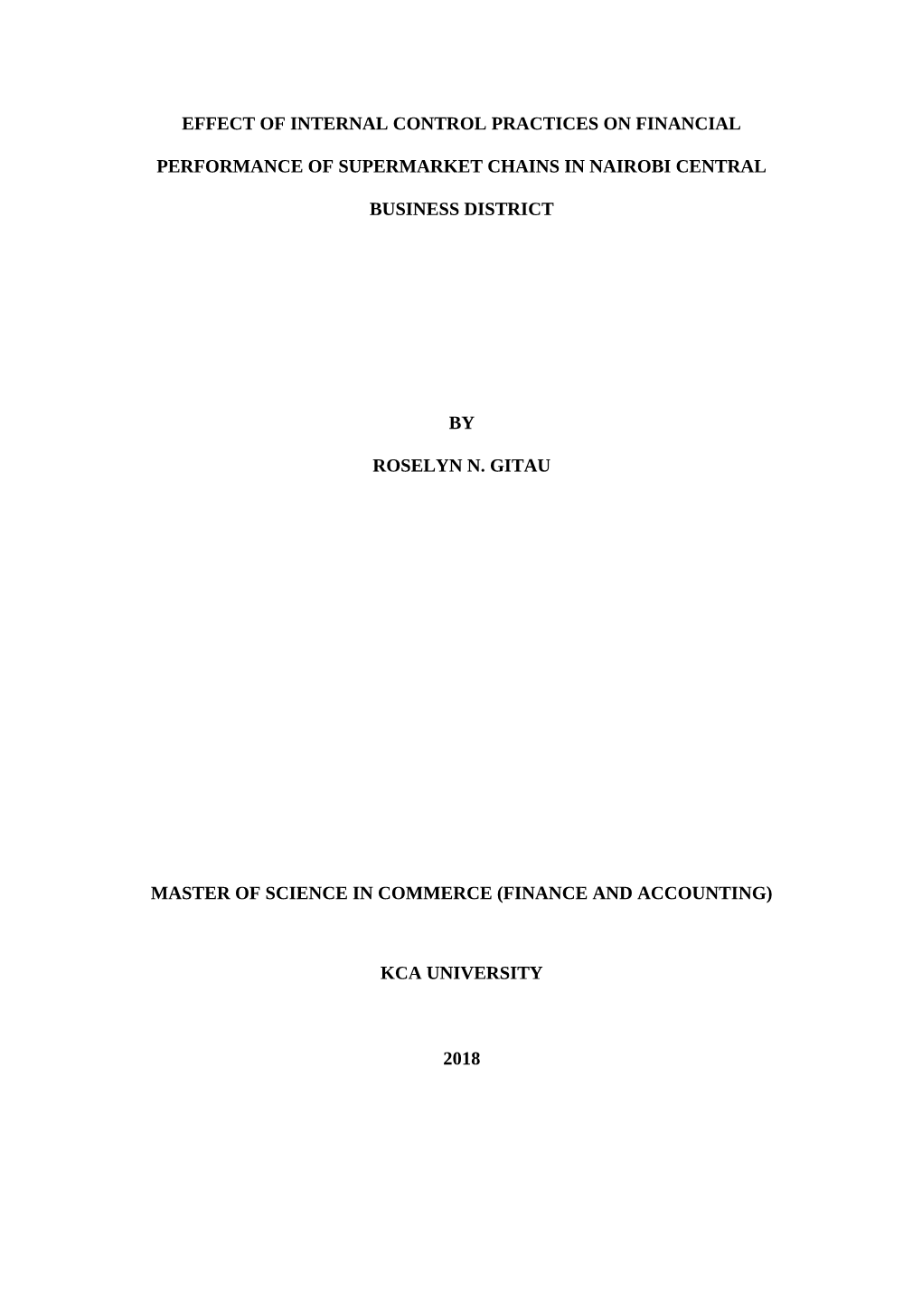 Effect of Internal Control Practices on Financial