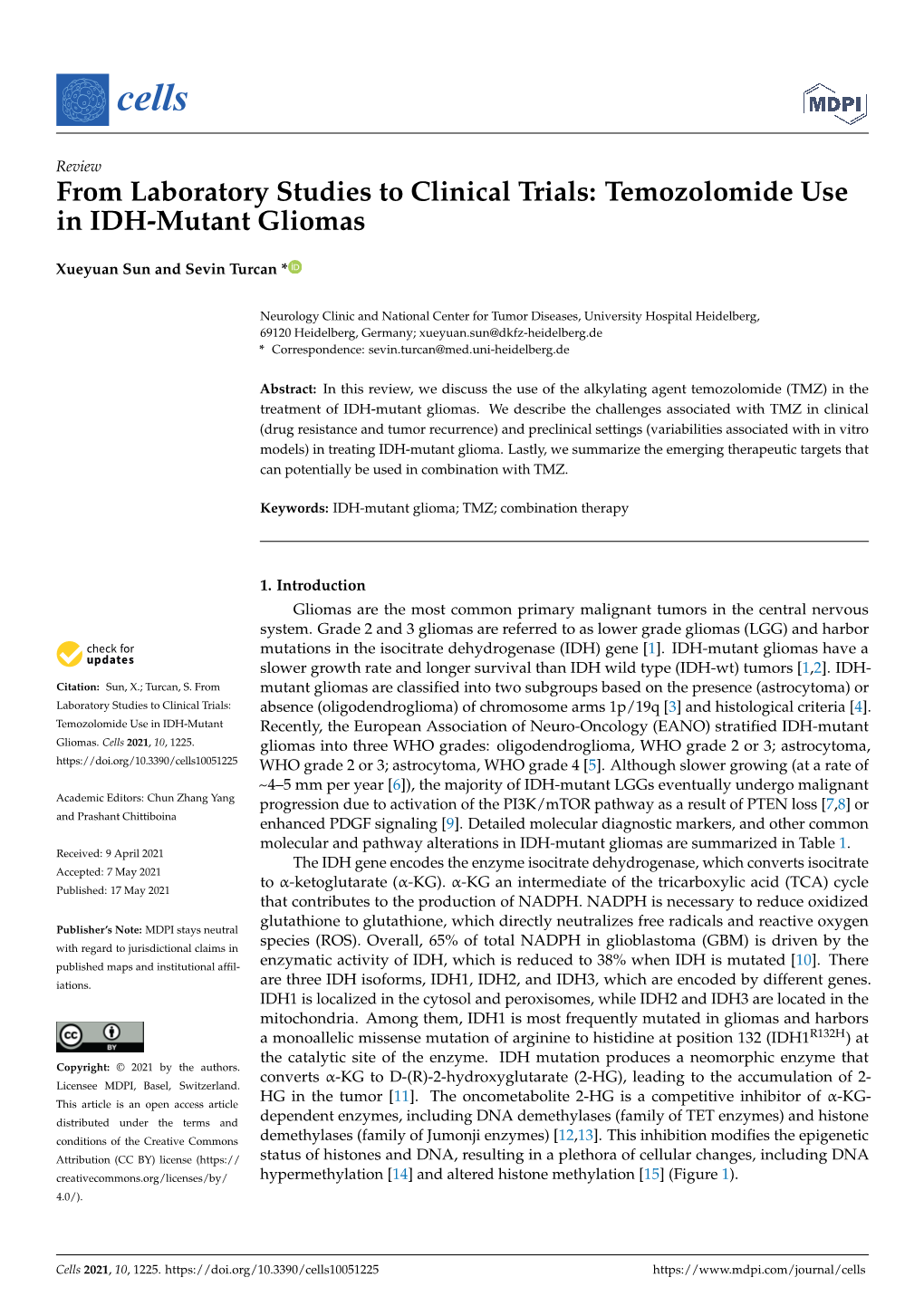 Temozolomide Use in IDH-Mutant Gliomas