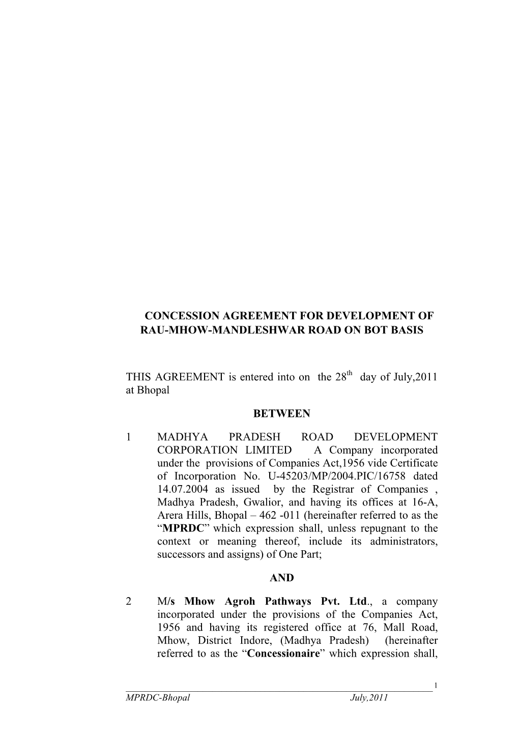 4. Development of Rau-Mhow-Mandleshwar Road.Pdf