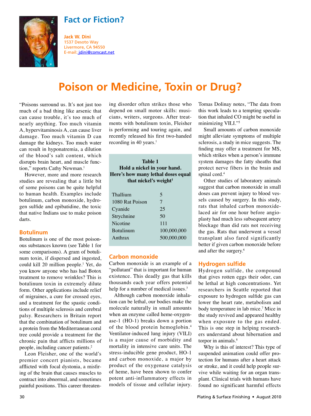 Poison Or Medicine, Toxin Or Drug?