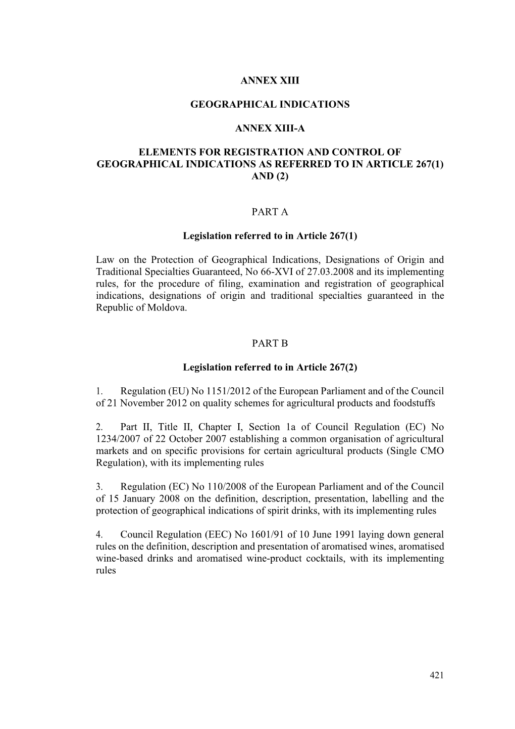 Annex Xiii Geographical Indications Annex Xiii-A