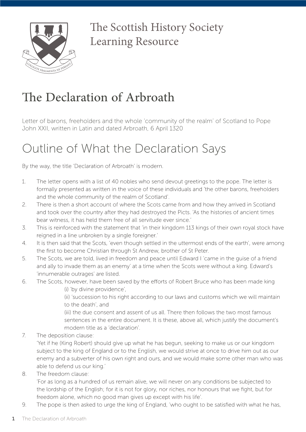 The Declaration of Arbroath