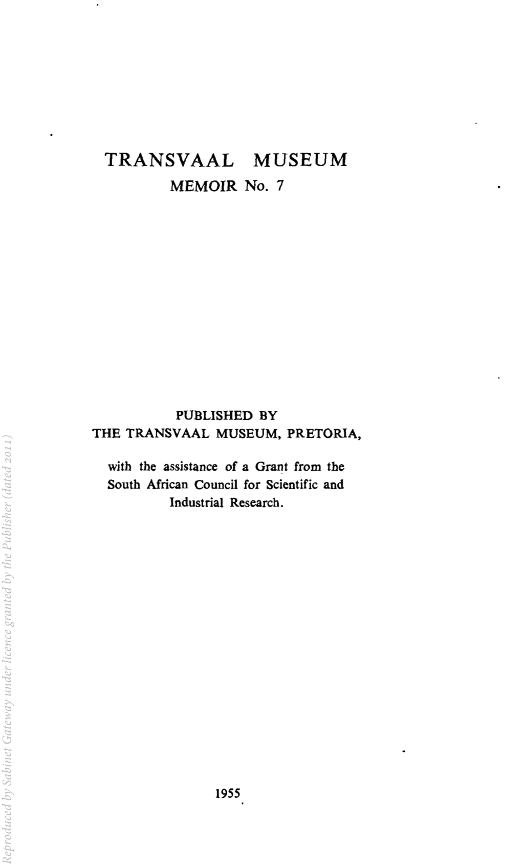 Monograph Tenebrionidae Southern Africa Vol. I Map I: Distribution of Somaticus Hope