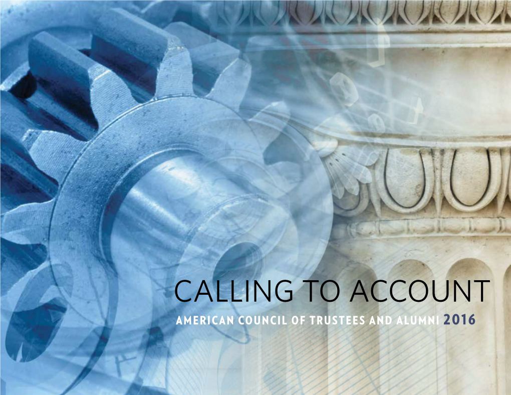 Calling to Account American Council of Trustees and Alumni 2016