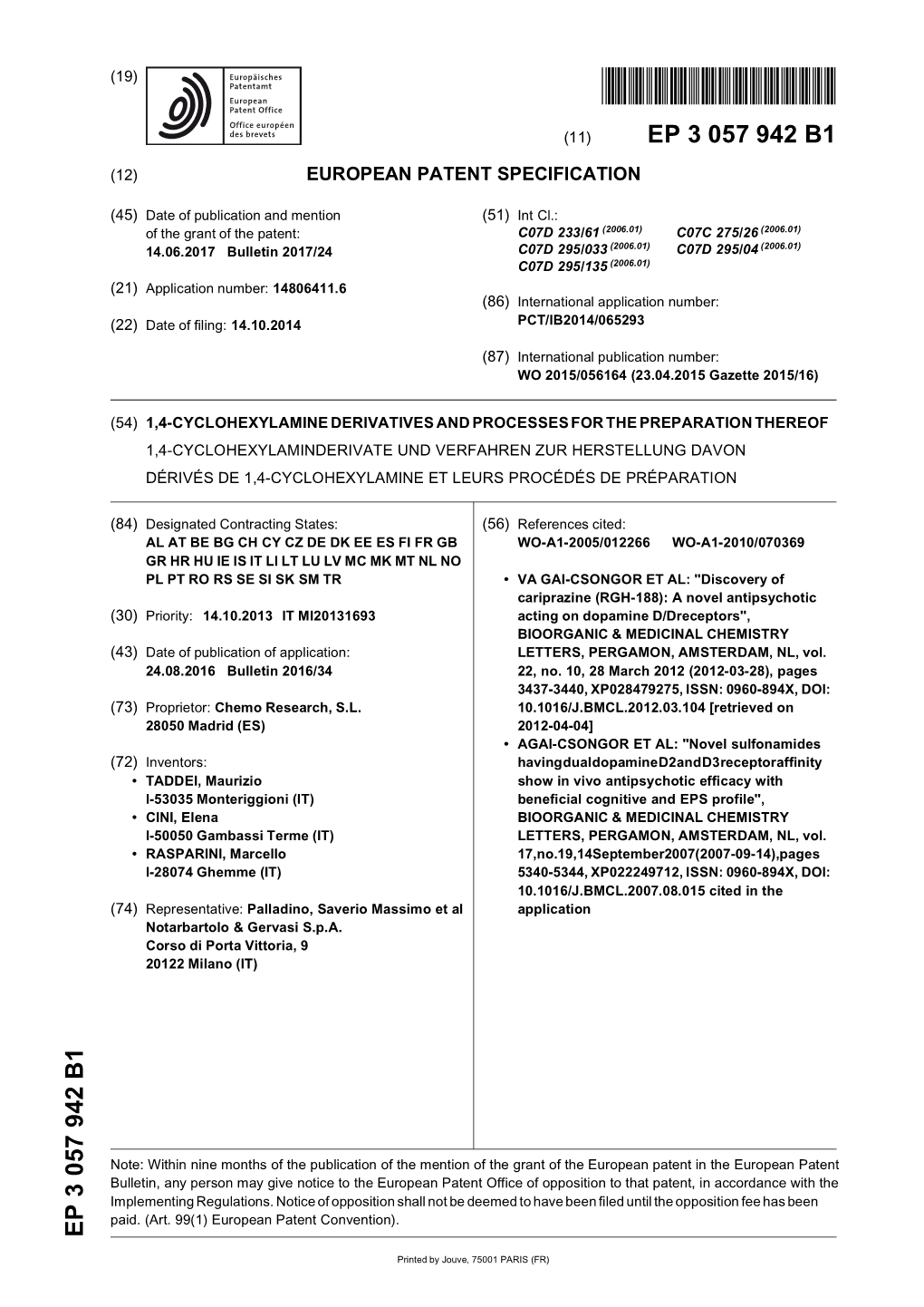 1,4-Cyclohexylamine Derivatives and Processes