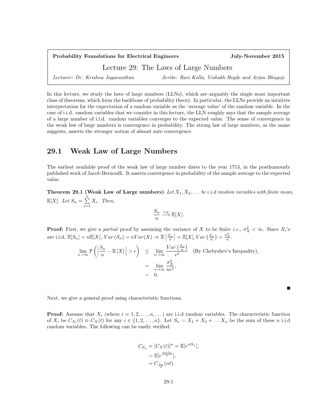 Law of Large Numbers Is Convergence in Probability