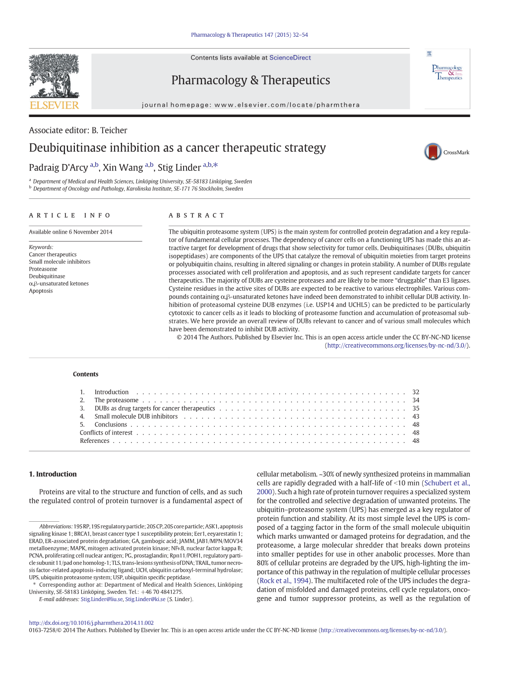 Deubiquitinase Inhibition As a Cancer Therapeutic Strategy