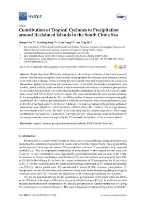 Contribution of Tropical Cyclones to Precipitation Around Reclaimed Islands in the South China Sea