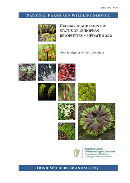 Checklist and Country Status of European Bryophytes – Update 2020. Irish Wildlife Manuals, No