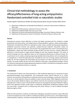 Randomized Controlled Trials Vs Naturalistic Studies