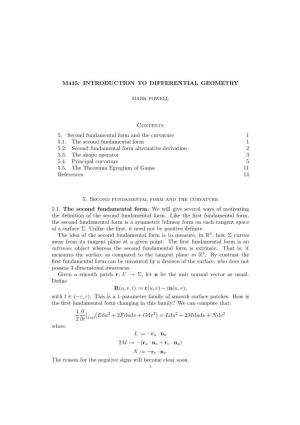 M435: Introduction to Differential Geometry