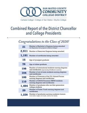 Combined Report of the District Chancellor and College Presidents