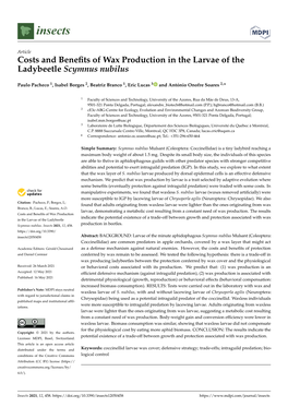 Costs and Benefits of Wax Production in the Larvae of the Ladybeetle