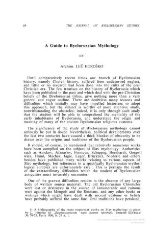 A Guide to Byelorussian Mythology