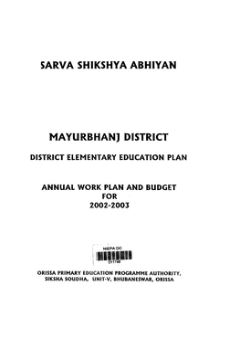 Sarva Shikshya Abhiyan Mayurbhan] District