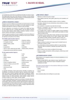 TRUE TEST Allergen Info Sheets Español