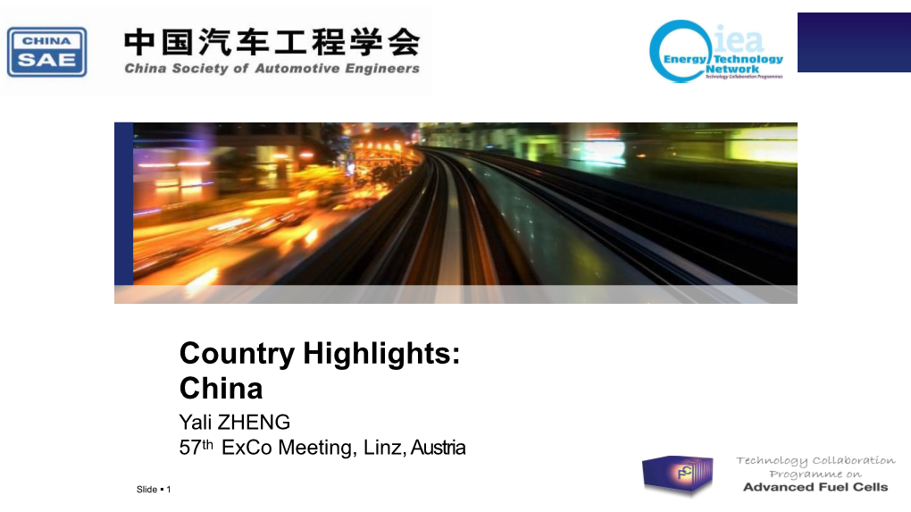 Country Highlights: China Yali ZHENG 57Th Exco Meeting, Linz, Austria