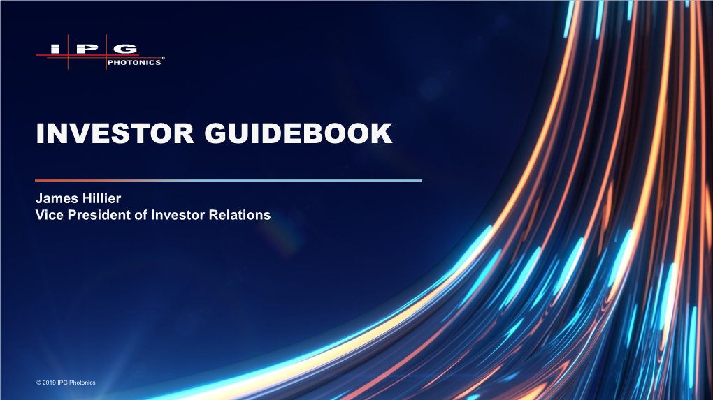 Introduction to IPG Photonics